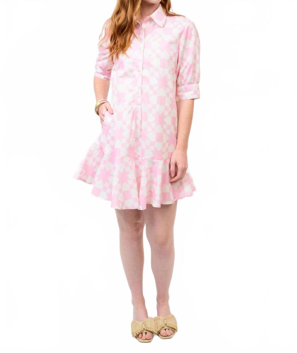 NEW UNCLE FRANK quilting bee mini dress in pink